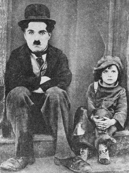 Canvas Print Charlie Chaplin and Jackie Coogan in The Kid