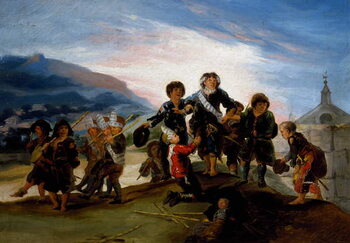 Canvas Print Children playing at soldiers, 1785-1786