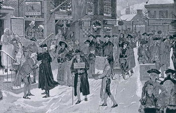 Canvas Print Christmas Morning in Old New York Before the Revolution