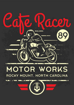 Canvas Print Classic cafe racer motorcycle poster.