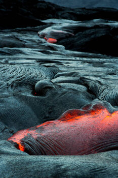 Canvas Print Close-up of a Lava Flow on