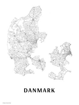 Canvas Print Danmark black & white