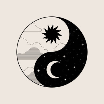 Canvas Print Day and night icon. Abstract simple