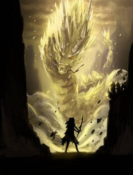 Canvas Print digital painting art eastern dragon