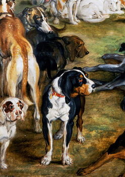 Canvas Print Dogs, detail from Diana and Nymphs on point of leaving, 1623-1624, painting by Jan Brueghel the Elder (1568-1625) and Peter Paul Rubens , Netherlands, 17th century