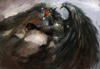 Canvas Print dragon attack