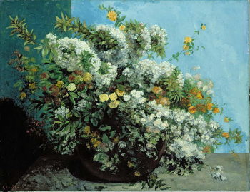 Canvas Print Flowering Branches and Flowers, 1855