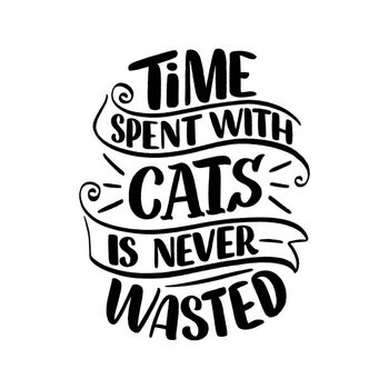 Canvas Print Funny lettering quote about cats for
