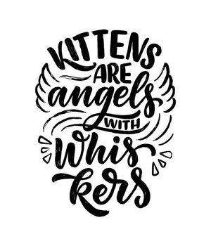 Canvas Print Funny lettering quote about cats for