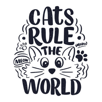 Canvas Print Funny lettering quote about cats for