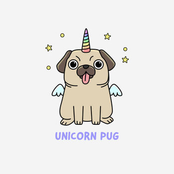 Canvas Print Funny unicorn pug