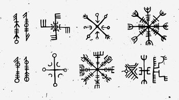 Canvas Print Futhark norse islandic and viking runes