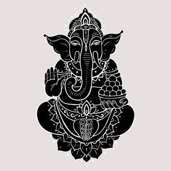 Canvas Print Ganapati Meditation in lotus pose