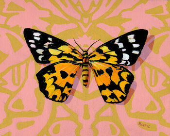 Canvas Print Garden Tiger on Damask, c.2026