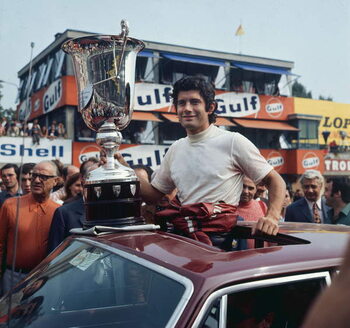 Canvas Print Giacomo Agostini winner of the Nations motorcycle Grand Prix, Monza, Italy, 1971
