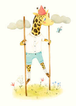 Canvas Print Giraffe on stilts