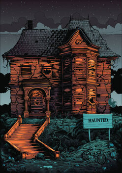 Canvas Print Halloween haunted house poster