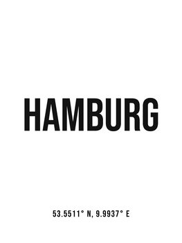 Canvas Print Hamburg simple coordinates