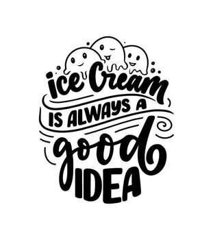 Canvas Print Hand drawn lettering composition about Ice