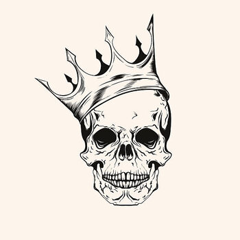 Canvas Print Hand drawn sketch scull with crown