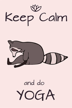 Canvas Print Hand drawn yoga raccoon with lettering