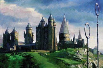 Canvas Print Harry Potter - Hogwarts painted