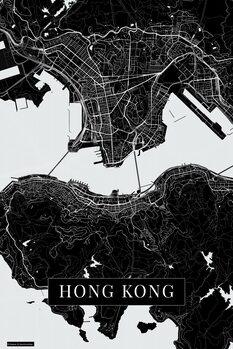 Canvas Print Hong Kong black