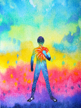 Canvas Print human and spirit powerful energy connect