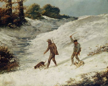 Canvas Print Hunters in the Snow or The Poachers
