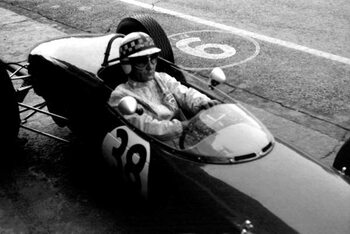 Canvas Print Innes Ireland driving the lotus poor, 1961