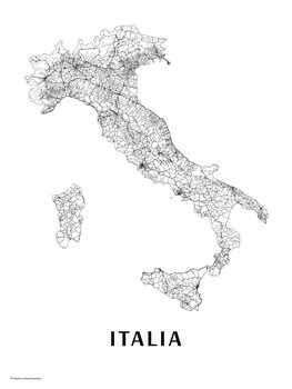 Canvas Print Italy black & white