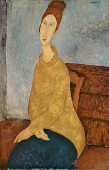 Canvas Print Jeanne Hebuterne in a Yellow Jumper