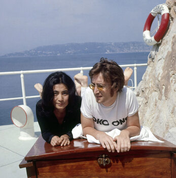 Canvas Print John Lennon and Yoko Ono at the Hotel du Cap Eden Roc, Antibes, 1970