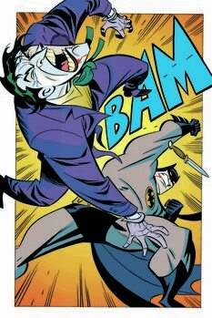 Canvas Print Joker and Batman fight