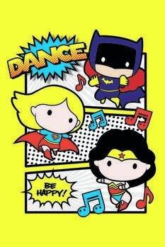 Canvas Print Justice League - Dancing Chibi