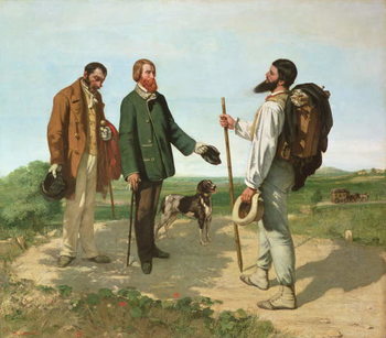 Canvas Print La Rencontre, or Bonjour Monsieur Courbet, 1854