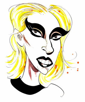 Canvas Print Lady Gaga  - carciature