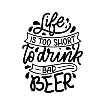 Canvas Print Lettering poster with quote about beer