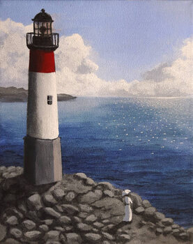 Canvas Print Lighthouse and Watcher