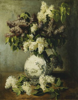 Canvas Print Lilac in a Delft Vase, 1895