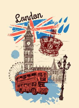 Canvas Print london sketch illustration
