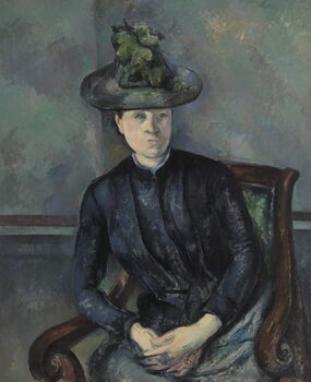 Canvas Print Madame Cezanne with Green Hat, 1891-92