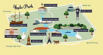 Canvas Print Map of Hyde Park