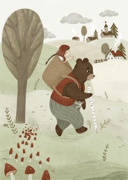 Canvas Print Mascha and bear