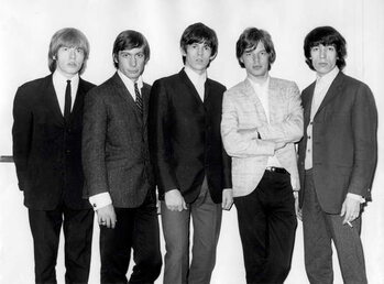 Canvas Print Members of the The Rolling Stones pose in suits