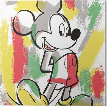 Canvas Print Mickey Mouse - Paint Stripes