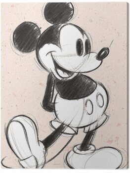 Canvas Print Mickey Mouse - Textured Sketch