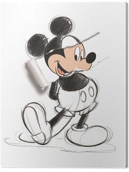 Canvas Print Mickey Mouse - Torn Sketch