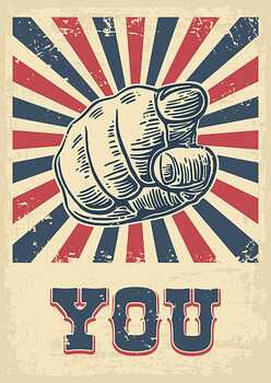Canvas Print Motivational poster hand pointing at you.
