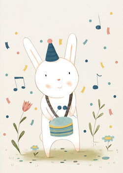 Canvas Print Musical rabbit